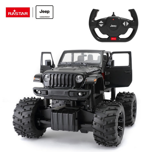 79410 Rastar RC 1:14 JEEP Wrangler Rubicon Big foot Kids Remote Control Toy Car - Black