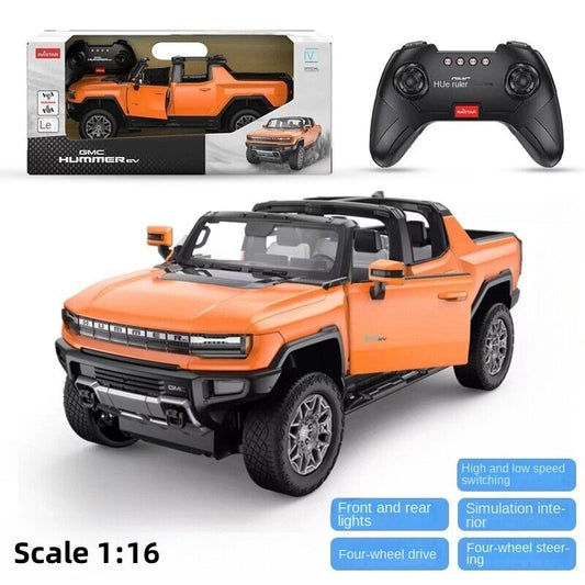 93000 Rastar RC 1:16 Hummer EV Kids Remote Control Toy Car 4W Rotation - Orange