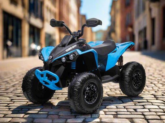 New Licensed Cam-Am Maverick 24V Kids Electric Ride on Quad ATV Renegade - Blue